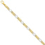 14K Gold Two-Tone Fancy Link Necklace, Solid 18 Elegance