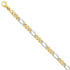 14K Two-tone 7.85mm Polished Fancy Link Chain