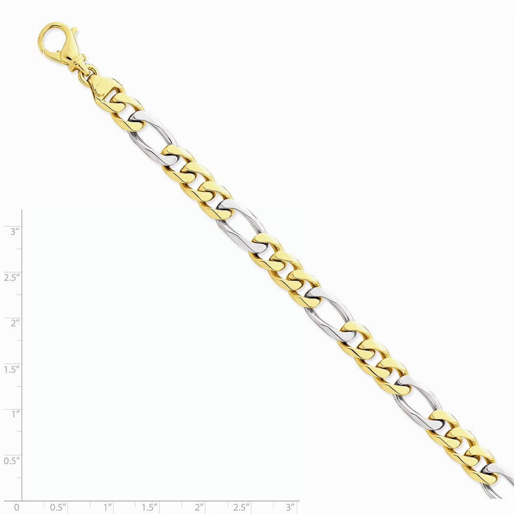 14K Two-tone 8.5mm Hand-polished Fancy Link Chain