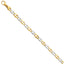 14K Two-tone 6.5mm Hand-polished Fancy Link Bracelet