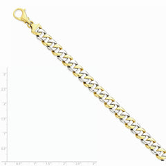 14K Two-tone 9.3mm Hand-polished Fancy Link Chain