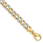 14K Two-tone 24 inch 9.3mm Hand Polished Fancy Link with Fancy Lobster Clasp Chain