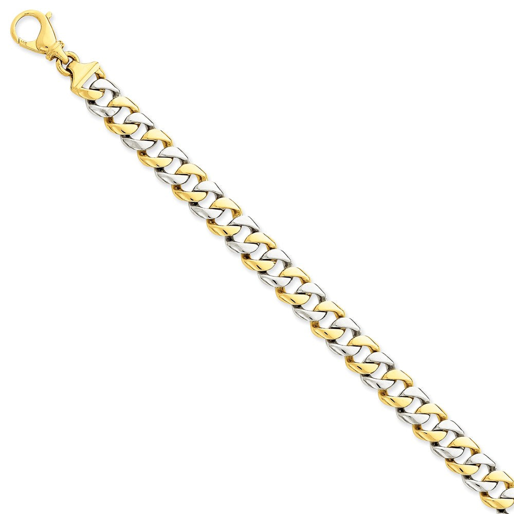14K Two-tone 9.3mm Hand-polished Fancy Link Chain