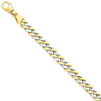 14K Two-Tone Gold Fancy Link Necklace with Polished Finish 20