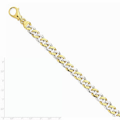 14K Two-tone 8mm Hand-polished Fancy Link Chain