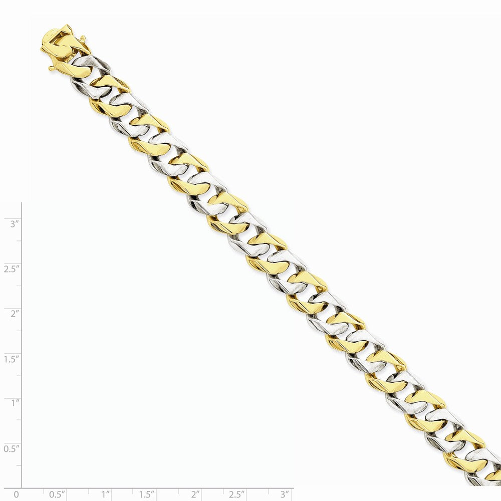 14K Two-tone 11.2mm Hand-polished Fancy Link Chain
