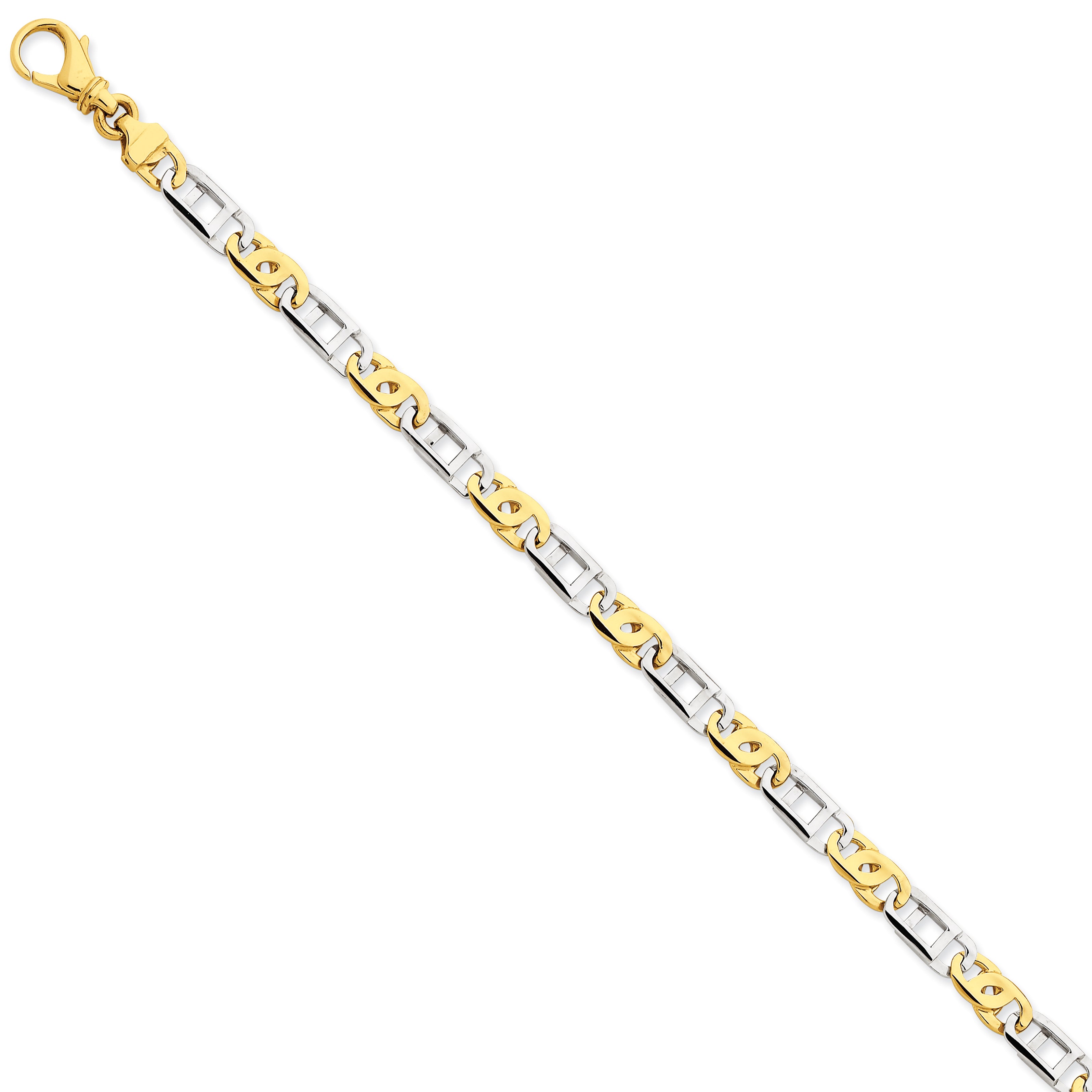 14K Two-tone 5.5mm Polished Fancy Link Bracelet Main image