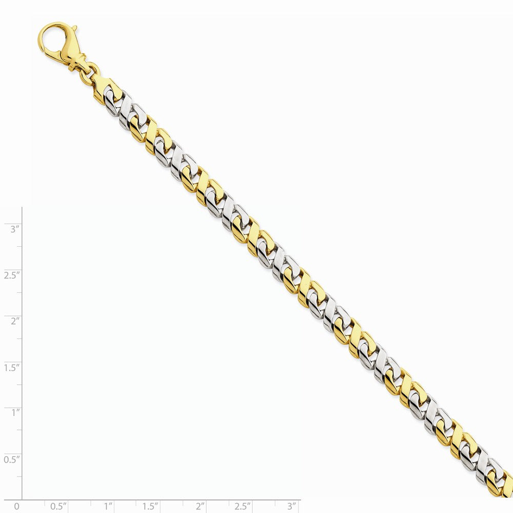 14K Two-tone 7.1mm Hand-polished Fancy Link Chain