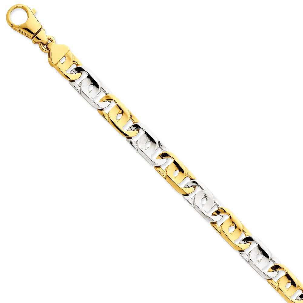 14K Two-tone 10mm Polished Fancy Link Chain