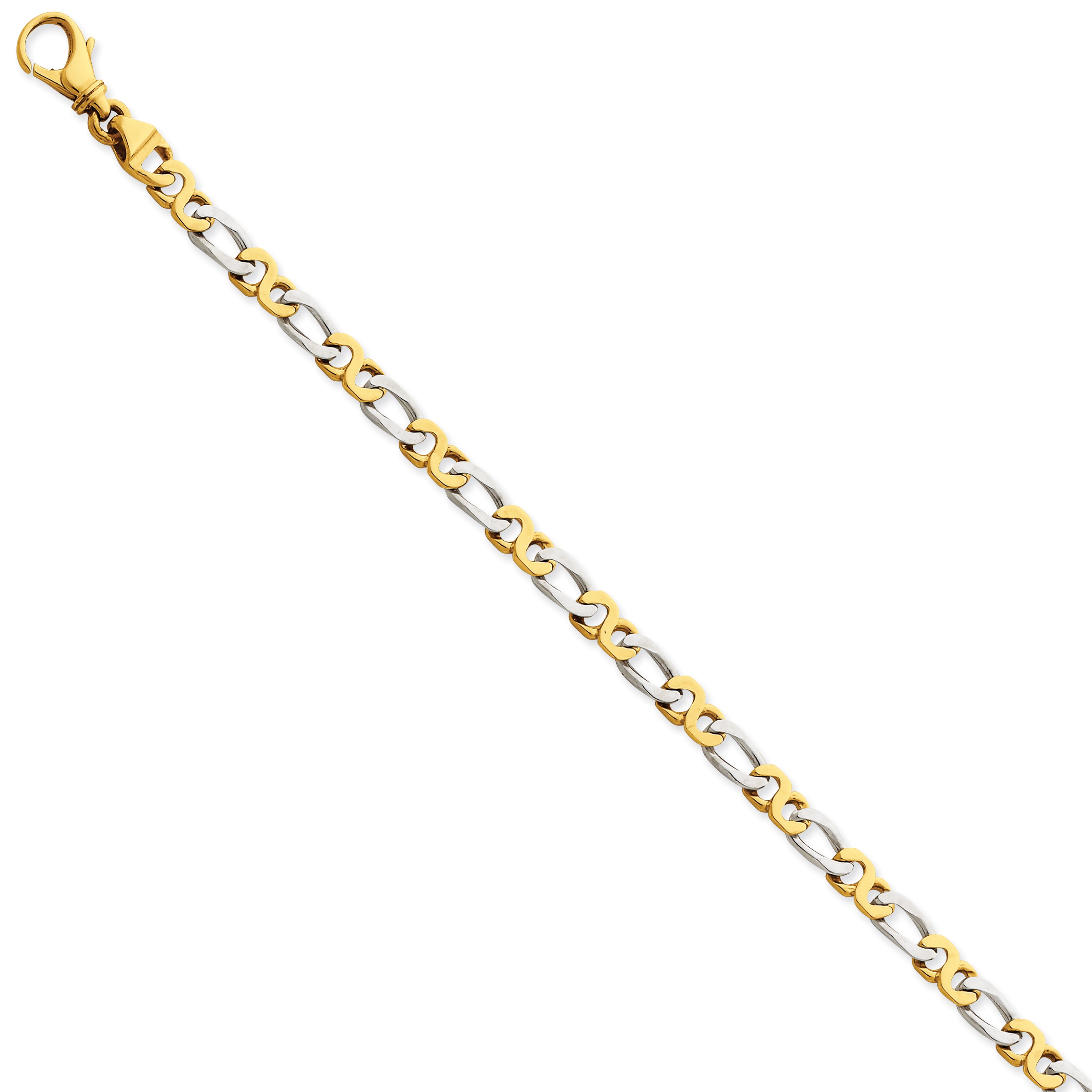 14k Two-tone 4.8mm Polished Fancy Link Bracelet Main image