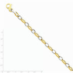 14K Two-tone 6.6mm Polished and Satin Fancy Link Chain