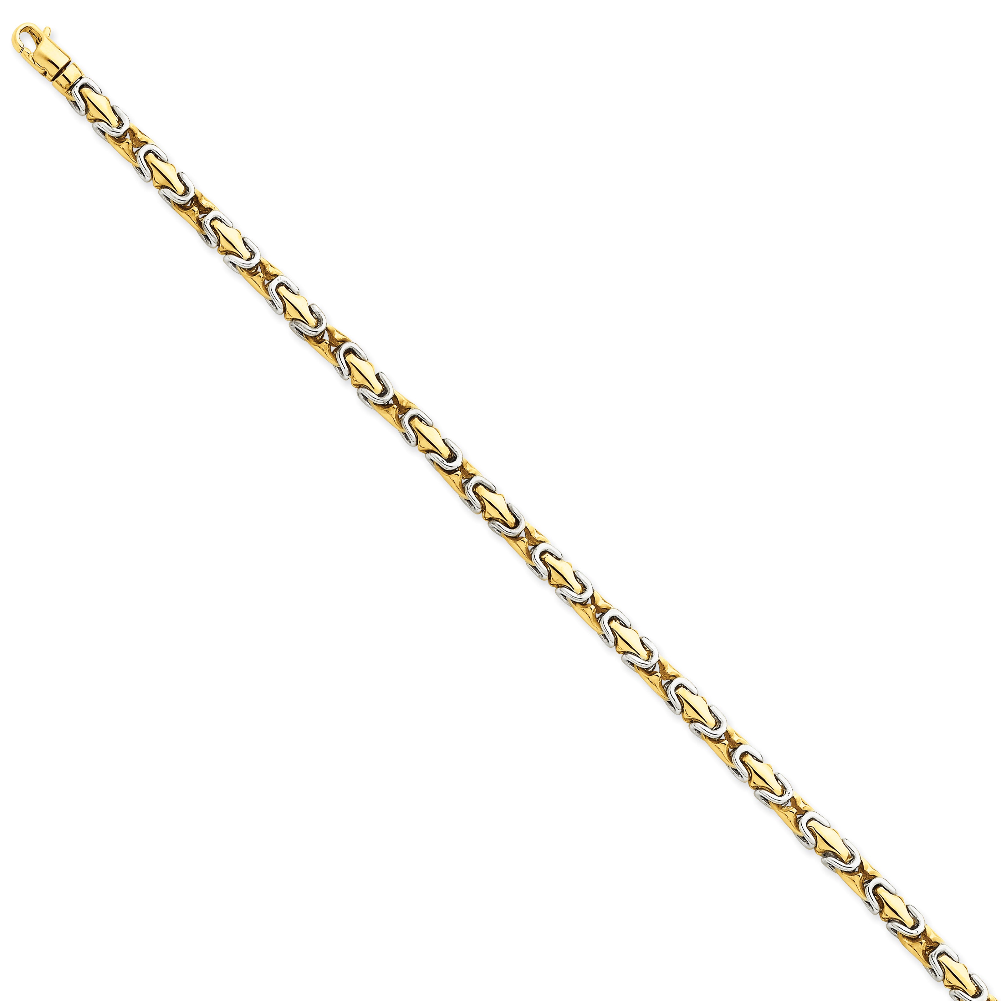 14k Two-tone 4.2mm Hand-polished Fancy Link Bracelet Main image