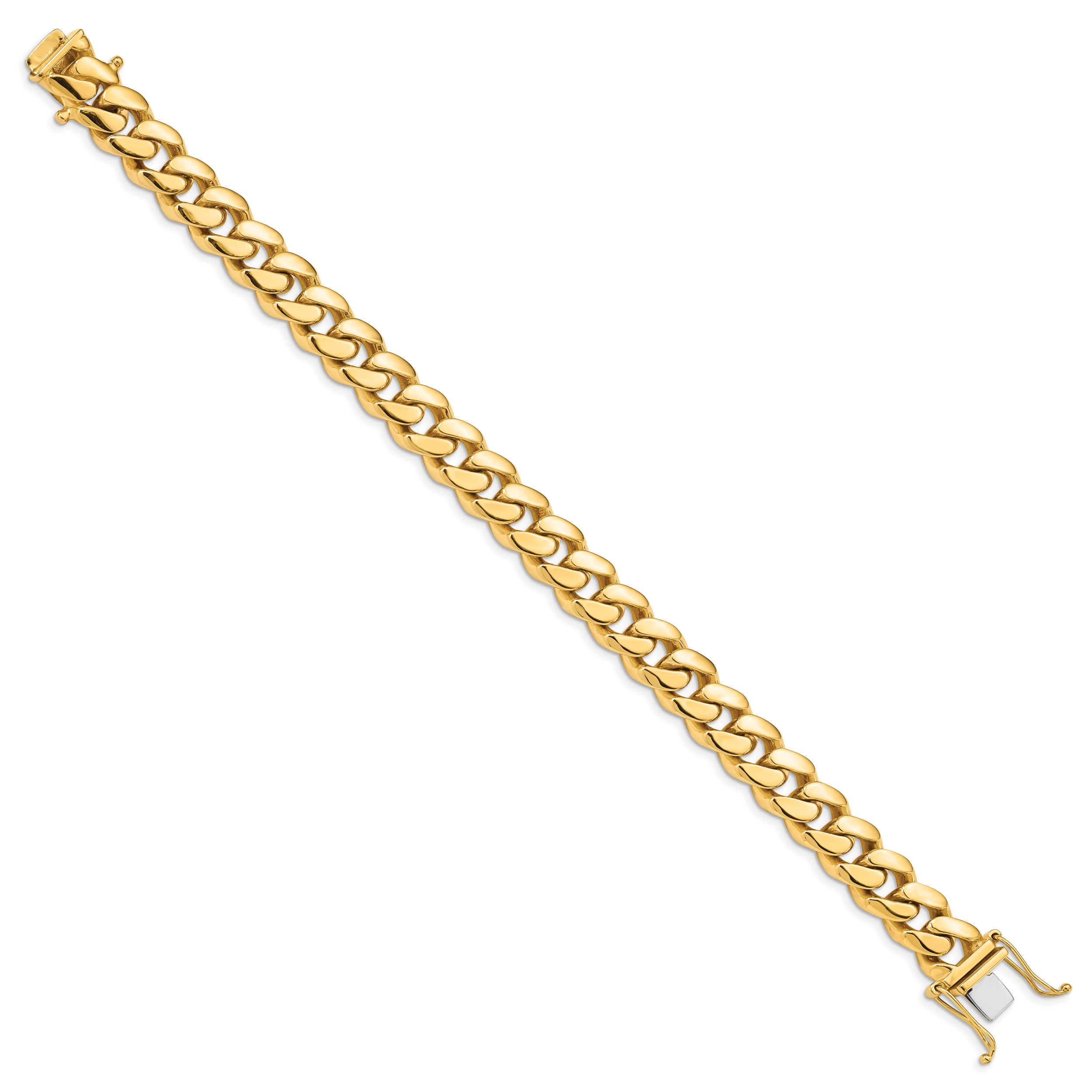 14K 8.25 inch 10.7mm Hand Polished Miami Cuban Link with Box Catch Clasp Bracelet Secondary image