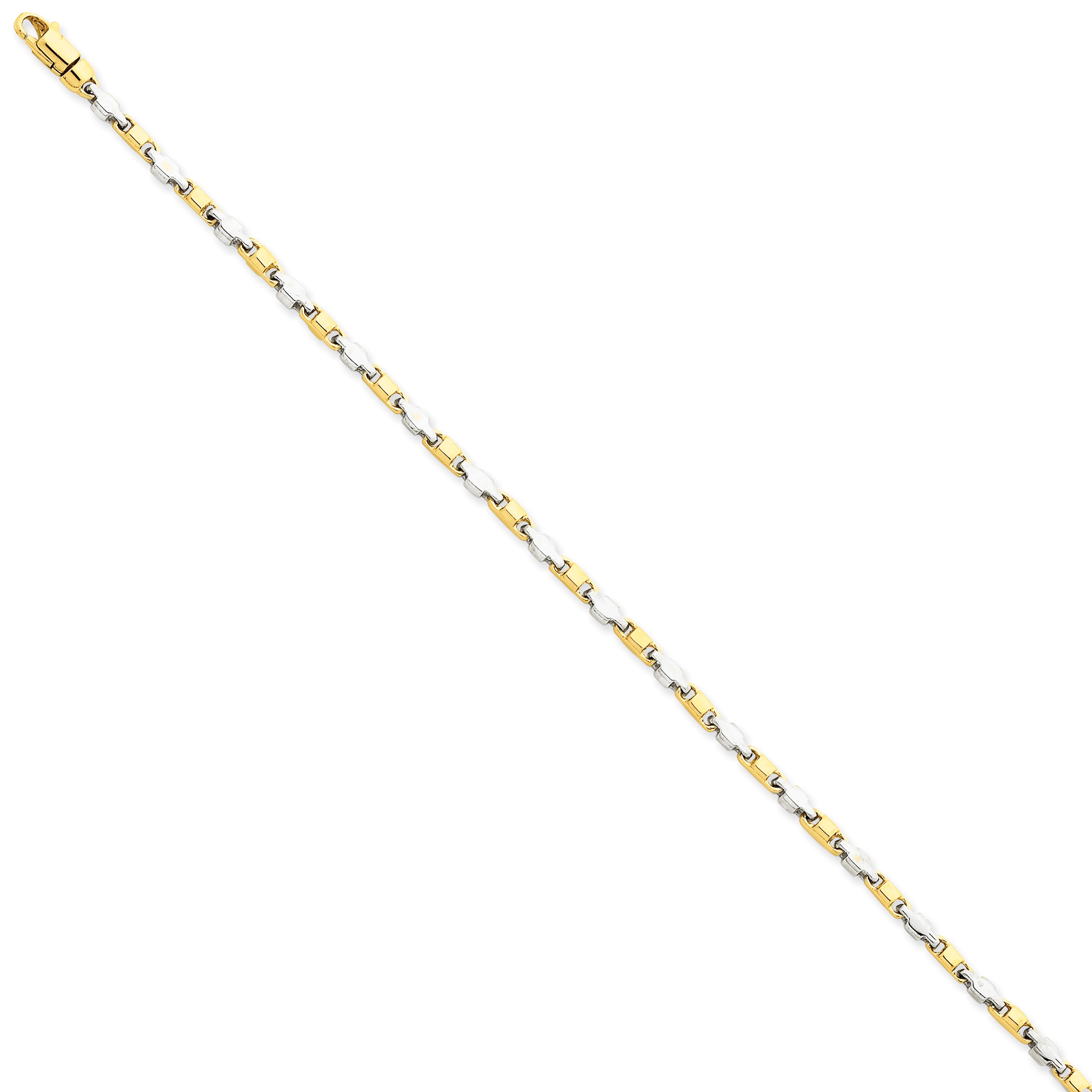 14k Two-tone 2.5mm Hand-polished Fancy Link Bracelet Main image
