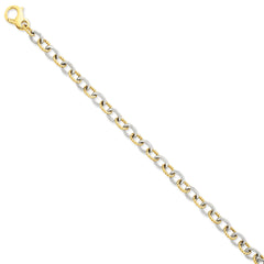 14k Two-tone 6.5mm Fancy Link Chain