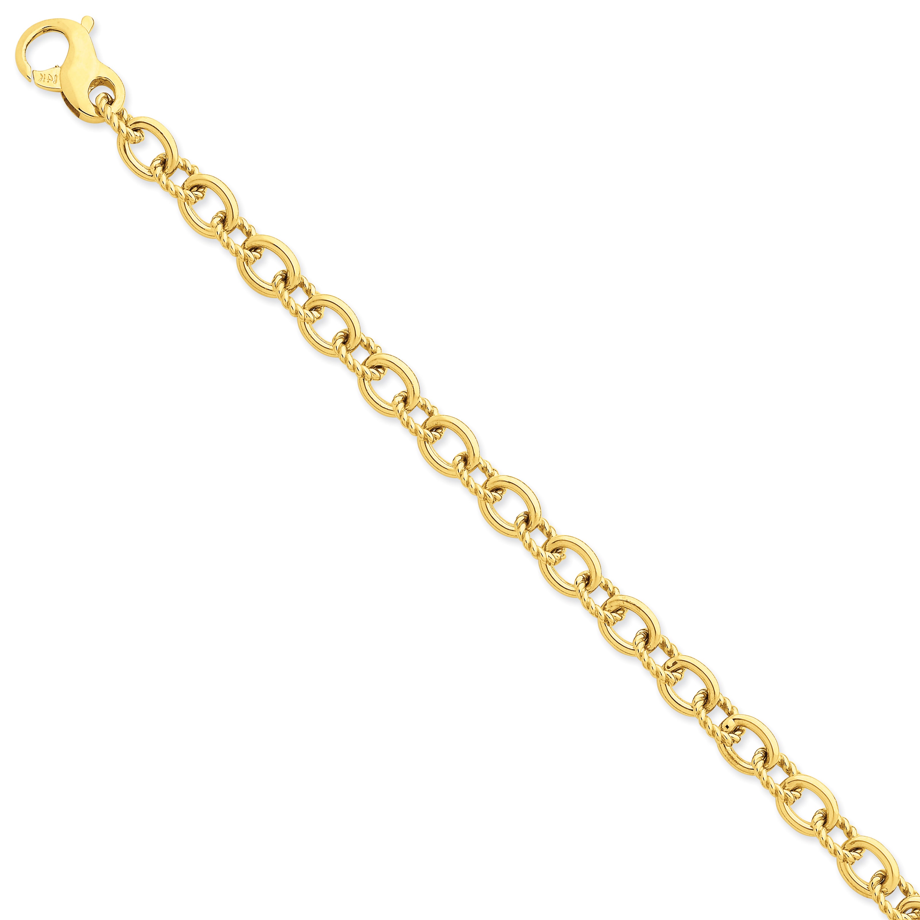 14k 7.8mm Hand-polished Fancy Link Bracelet