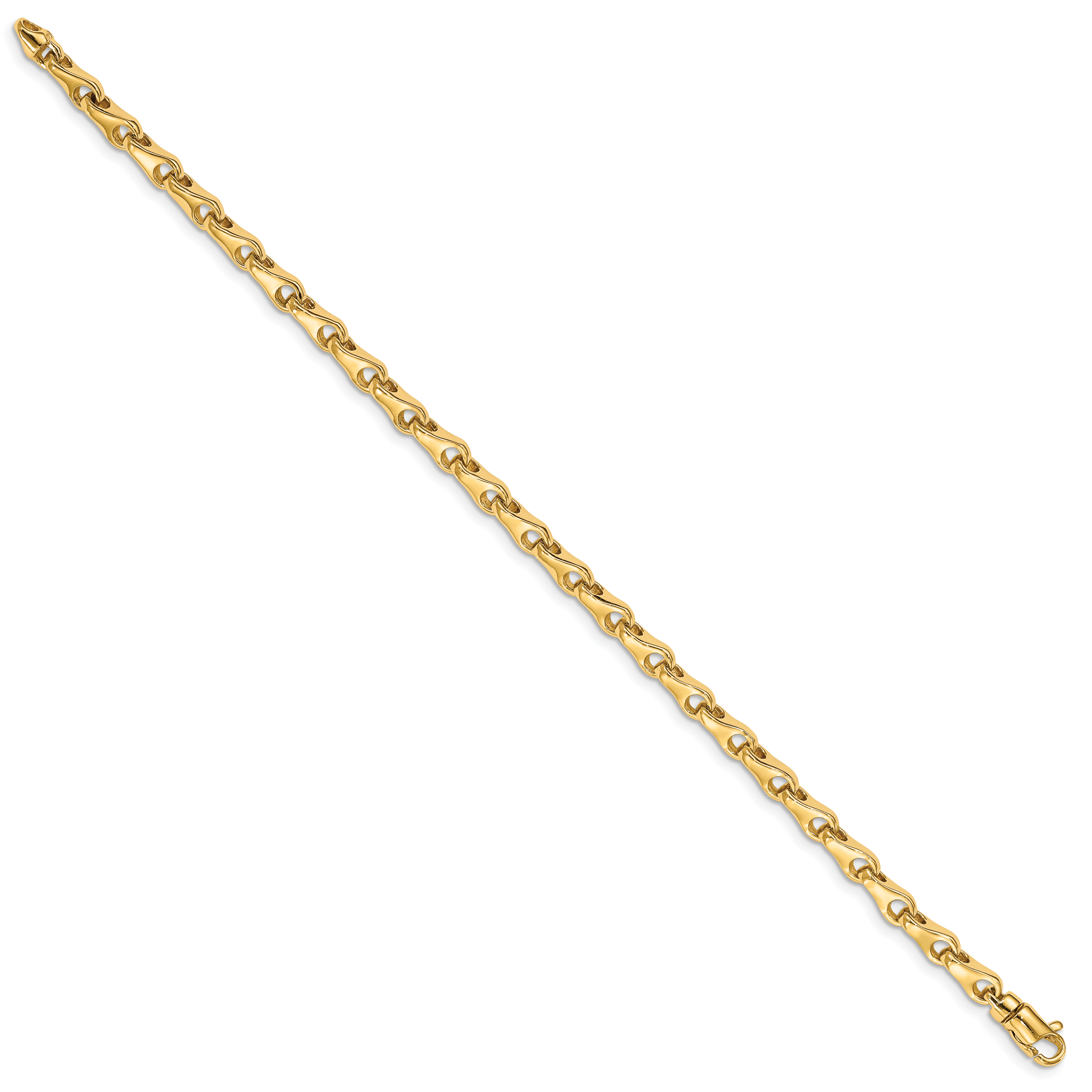 14K 7.25 inch 3.9mm Hand Polished Fancy Link with Lobster Clasp Bracelet Secondary image
