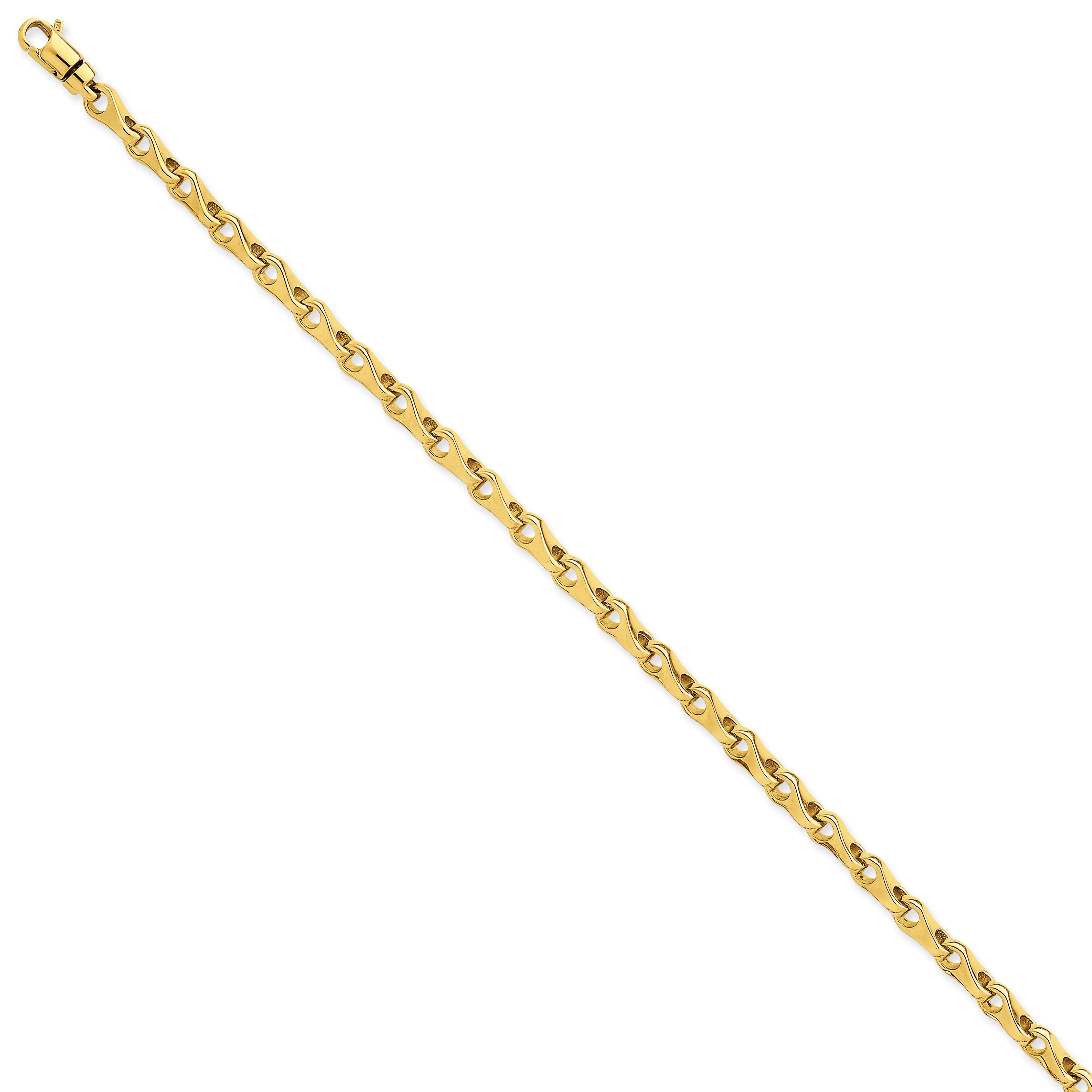 14k 3.9mm Hand-polished Fancy Link Bracelet
