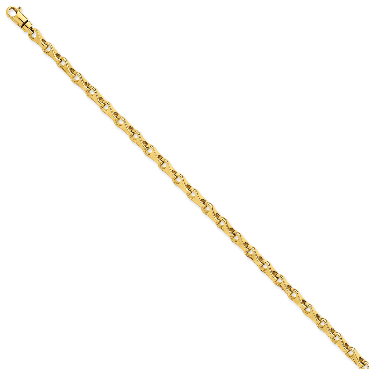 14k 3.9mm Hand-polished Fancy Link Bracelet