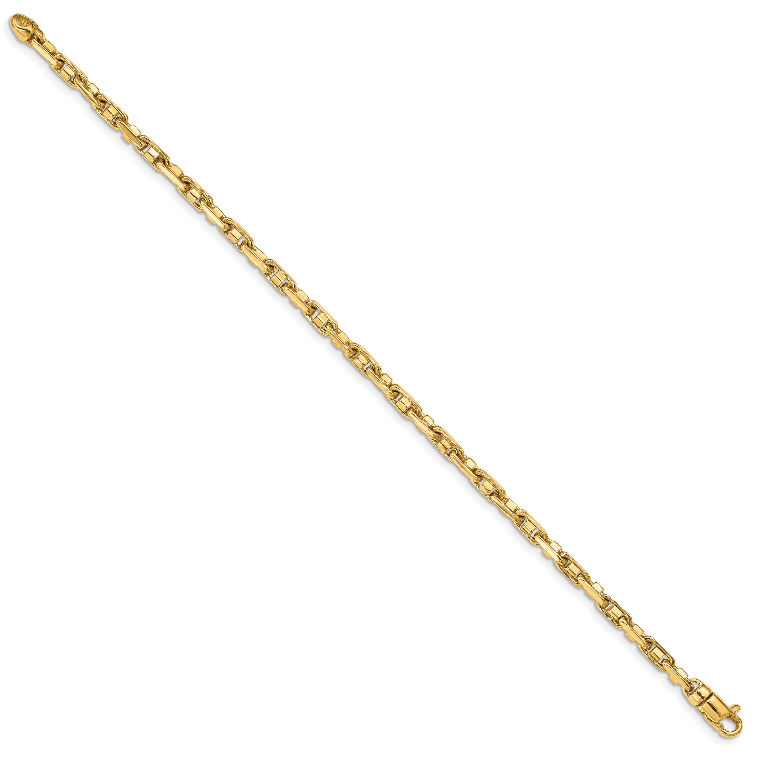 14K 7.25 inch 3.8mm Polished Fancy Link with Lobster Clasp Bracelet