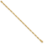 14K 7.25 inch 3.8mm Polished Fancy Link with Lobster Clasp Bracelet