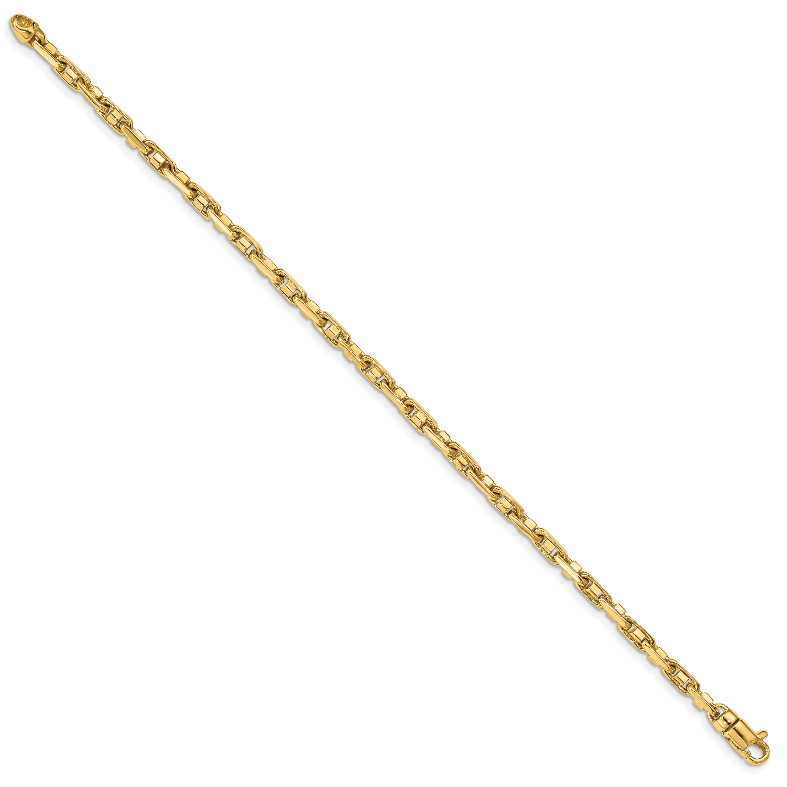 14K 7.25 inch 3.8mm Polished Fancy Link with Lobster Clasp Bracelet