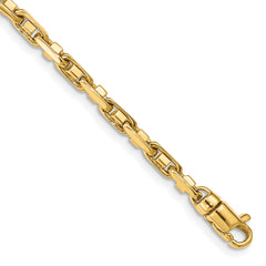 14K 8.5 inch 3.8mm Polished Fancy Link with Lobster Clasp Bracelet