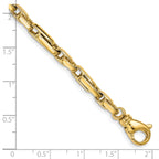 14K 8.5 inch 5mm Hand Polished Fancy Link with Fancy Lobster Clasp Bracelet