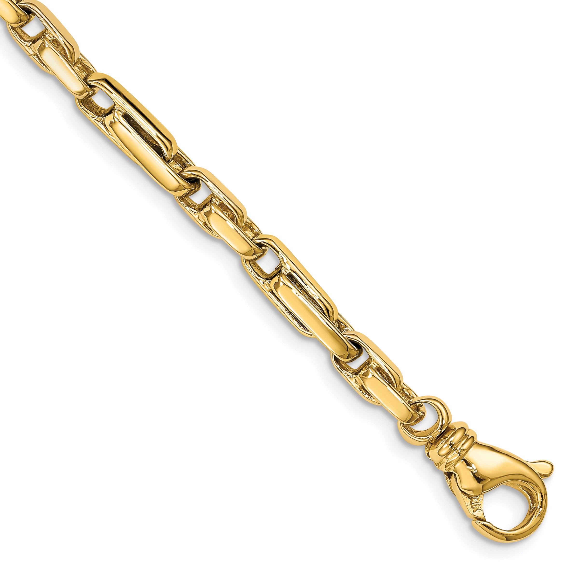 14K 8.5 inch 5mm Hand Polished Fancy Link with Fancy Lobster Clasp Bracelet Main image