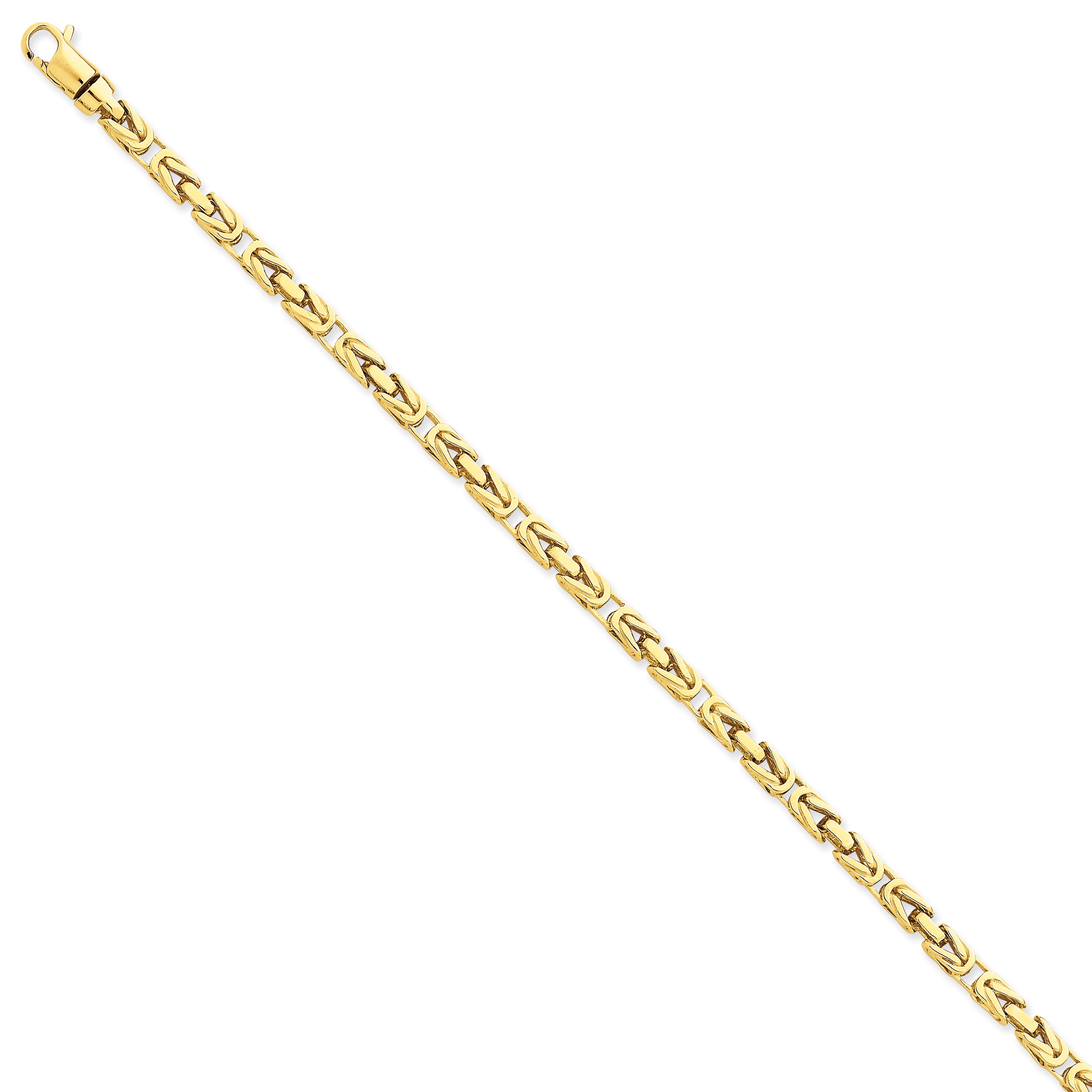 14k 4.1mm Hand-polished Byzantine Link Bracelet