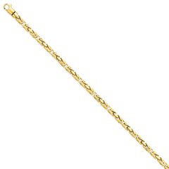 14k 4.1mm Hand-polished Byzantine Link Bracelet