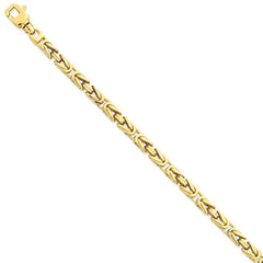 14K Yellow Gold 6.0mm Hand-polished Byzantine Link Chain