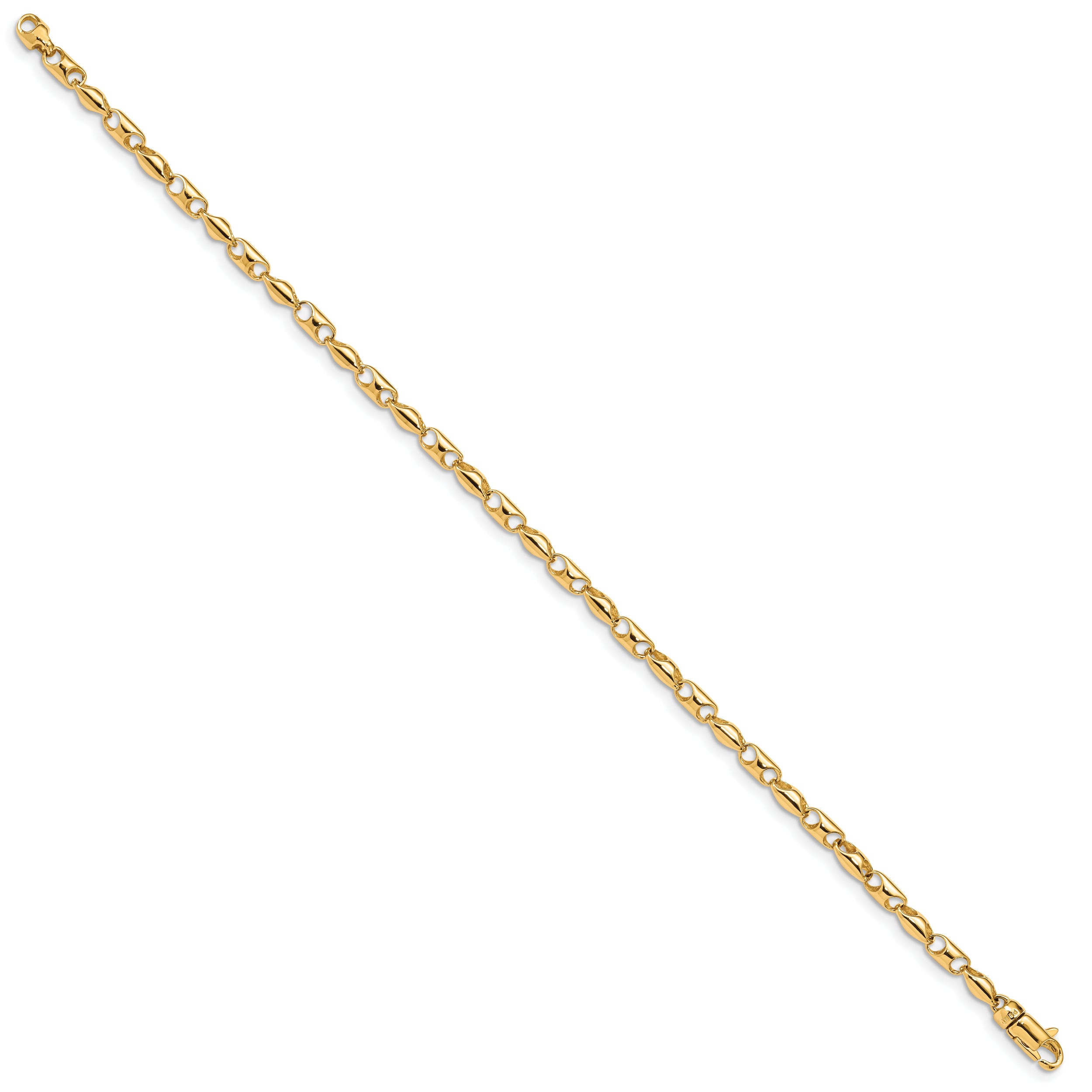 14K 7.5 inch 3.1mm Fancy Link with Lobter Clasp Bracelet