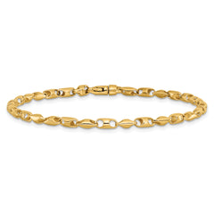 14K 7.5 inch 3.1mm Fancy Link with Lobter Clasp Bracelet