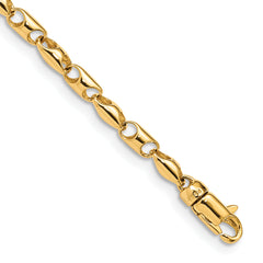 14K 24 inch 3.1mm Fancy Link with Lobter Clasp Chain