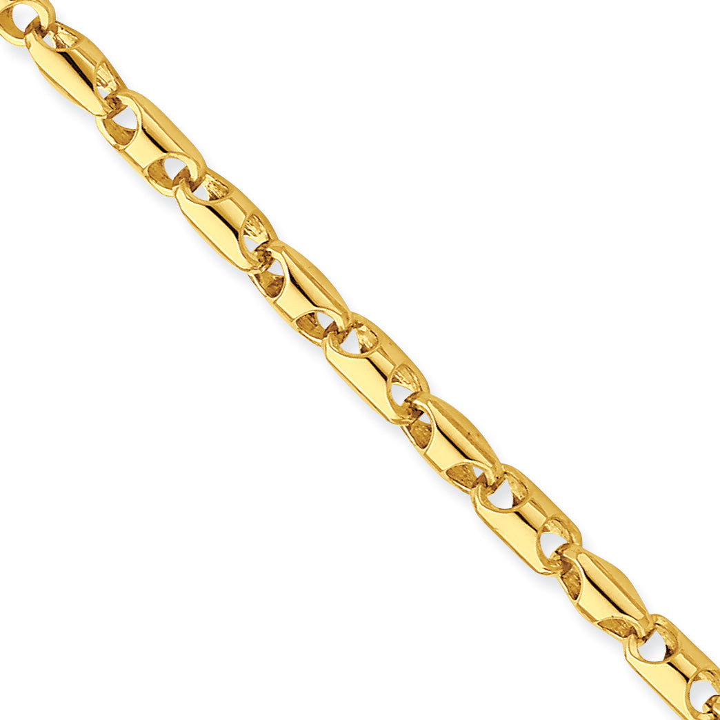 14k 4.1mm Fancy Barrel Link Bracelet