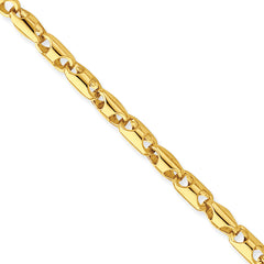 14k 4.1mm Fancy Barrel Link Bracelet