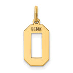 14K Gold Polished Number 0 Charm Medium, Laser Cut Elegance