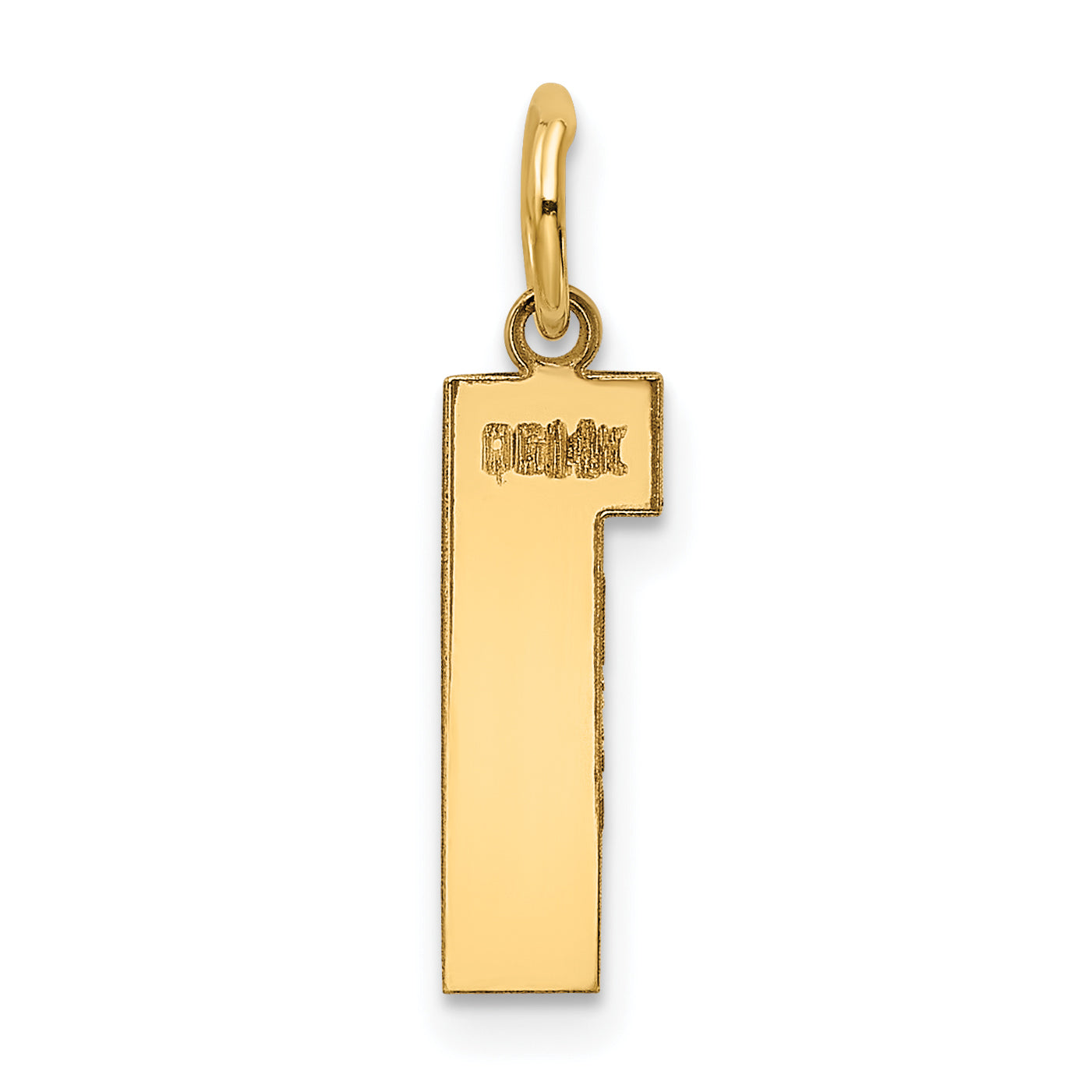 14K Gold Polished Number 1 Charm  Medium, Laser Cut Elegance