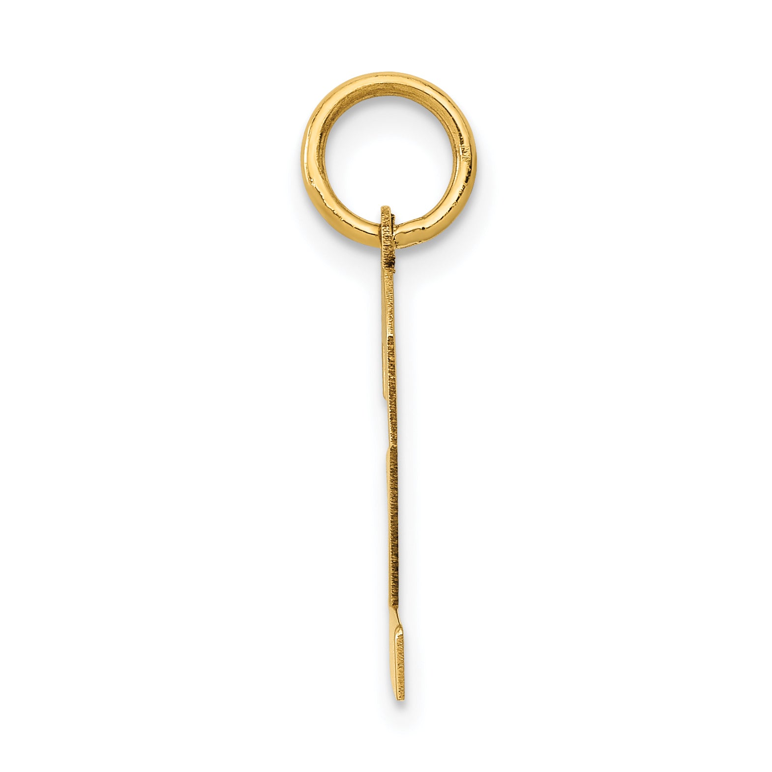 14K Gold Polished Number 2 Charm with Laser Cut Design