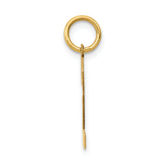 14K Gold Polished Number 2 Charm with Laser Cut Design