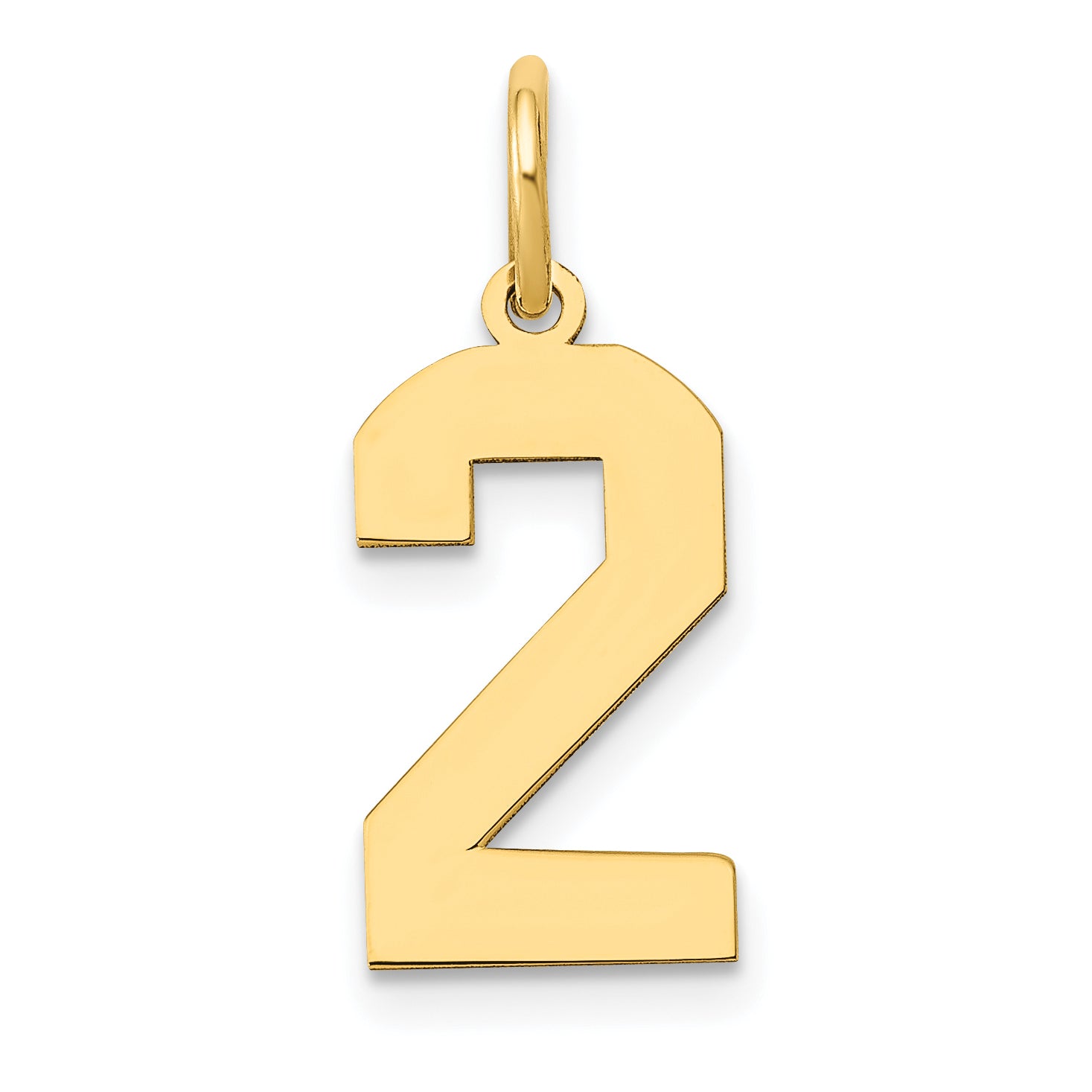 14k Medium Polished Number 2 Charm Main image