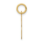 14K Gold Polished Number 3 Charm with Laser Cut Design