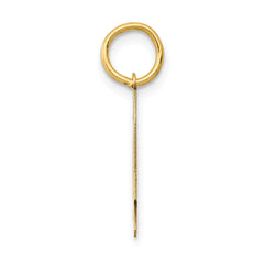 14K Gold Number 4 Charm with Polished Finish  Medium