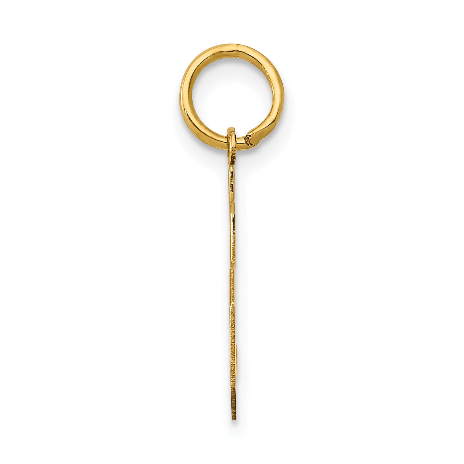 14K Gold Polished Number 5 Charm Laser Cut Medium Pendant