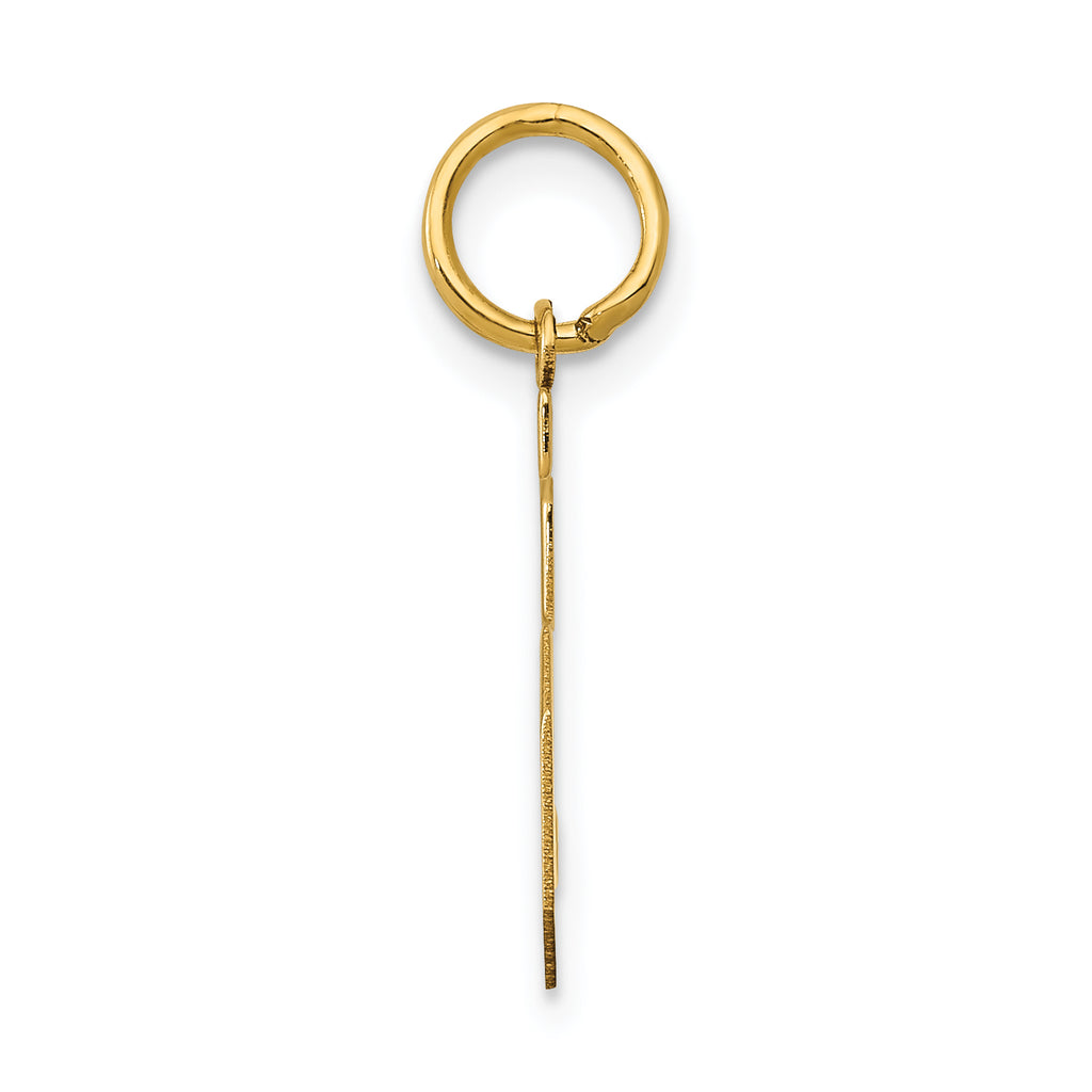 14K Gold Polished Number 5 Charm Laser Cut Medium Pendant