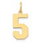 14k Medium Polished Number 5 Charm
