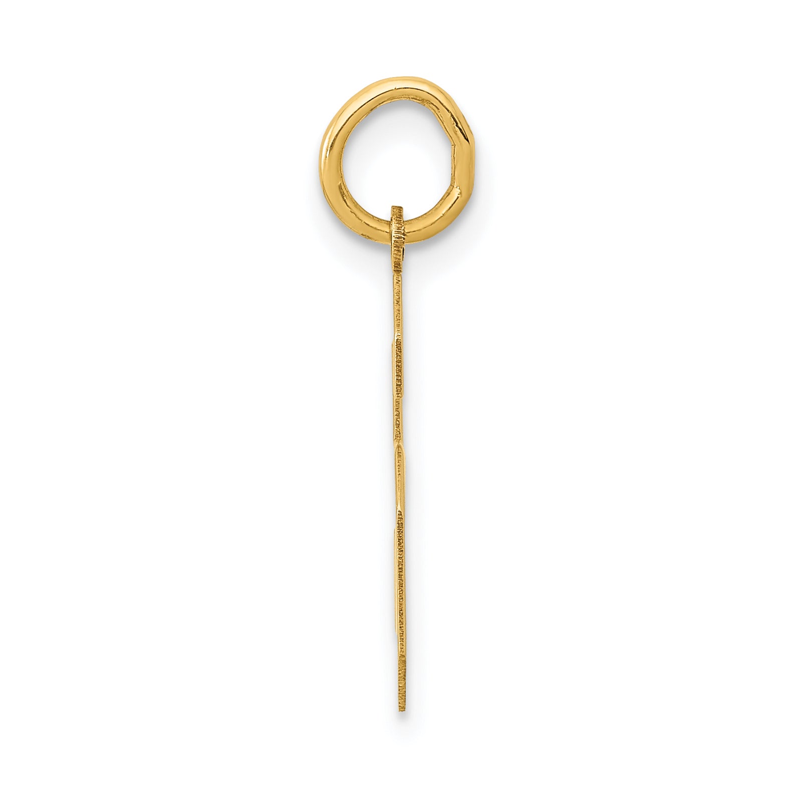 14K Gold Polished Number 6 Charm with Laser Cut Design