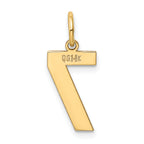 14K Gold Polished Number 7 Charm  Laser Cut, Medium Size