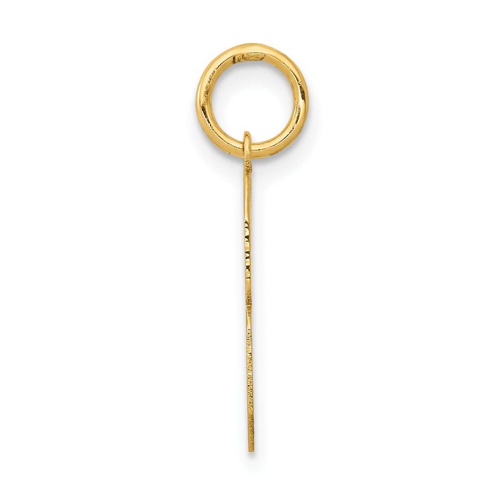 14K Gold Polished Number 8 Charm with Laser Cut Design